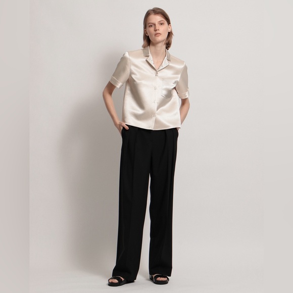 NEW - Theory Satin Camp Shirt - Picture 7 of 7